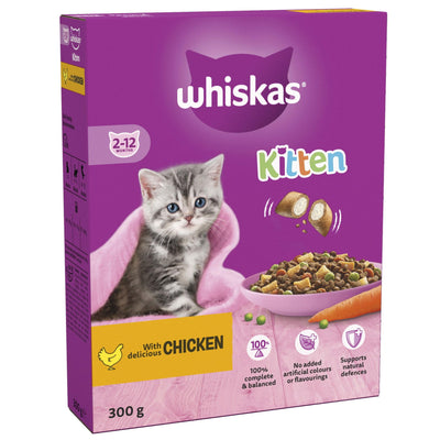 WHISKAS Kitten Chicken Dry Cat Food 300g
